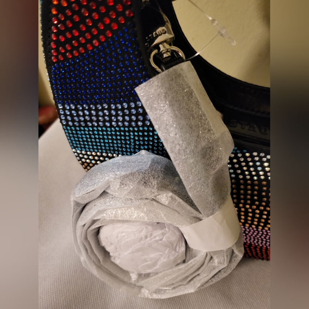 STAUD Multicolor Crystal-Embellished Crescent Crossbody Bag - Picture 14 of 15